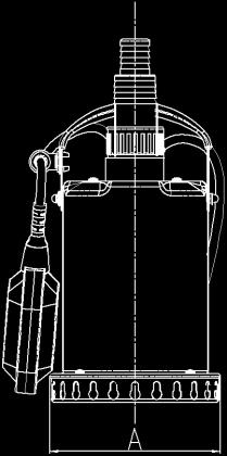 Profundidade máxima de imersão : 7 m. Passagem máxima de sólidos: ø5 mm.