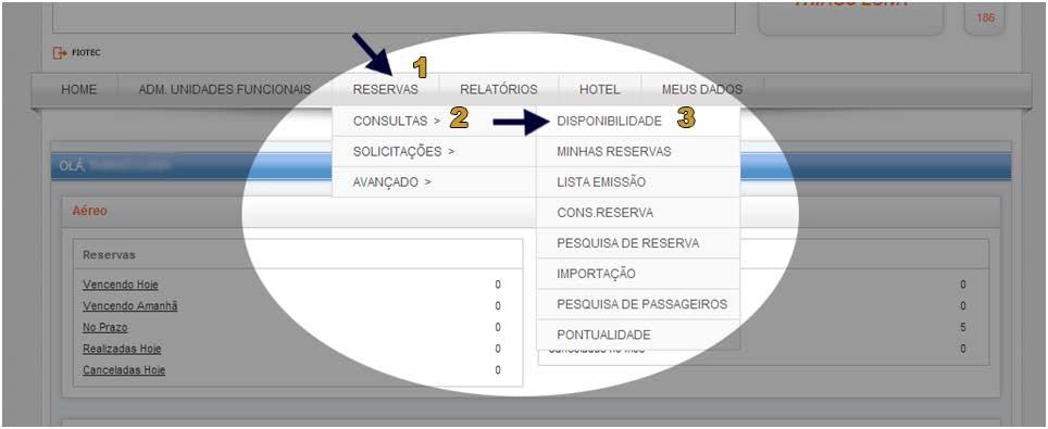 3. Consultando uma disponibilidade Na barra de ferramentas clique em