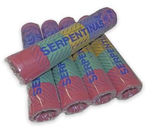 SERPENTINAS Caixas com 42 maços de 25 rolos em cores sortidas. U.M.V. NA COMPRA 5-10 CX.