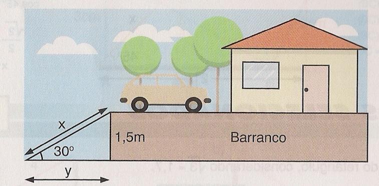 11. Observe a figura e determine: a) Qual é o comprimento da rampa? b) Qual é a distância do inicio da rampa ao barranco? 12.