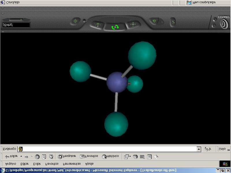 Figura 3 - Molécula (Módulo Moléculas) Figura 4 - Erlenmeyer (Módulo Instrumentação) Em qualquer parte do laboratório, o aluno tem a liberdade para determinar o ângulo de visão que desejar.