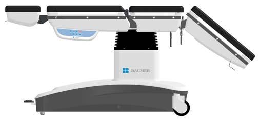 6. Configurações A Mesa Alta Cirúrgica Radiotransparente Série Atena da Baumer S.A. modelo A-600 pode ter as seguintes configurações: Fixa. Deslocamento Longitudinal Mecânico. Altura. 7.