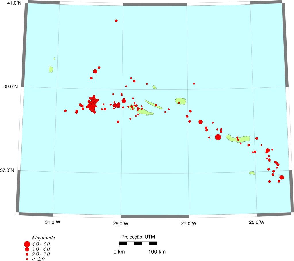 Resumo da Sismicidade - Açores O mês de agosto de 211 caracterizou-se como um mês de sismicidade moderada nos Açores.