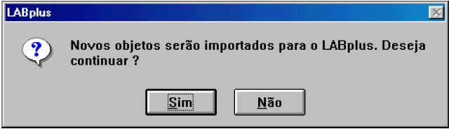 Depois de selecionado o arquivo Exp030.mdb, clique em OK Exibirá a tela de confirmação, clique em SIM.