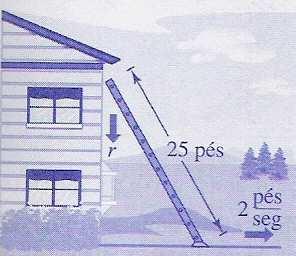 a) Qual a velocidade com a qual o topo da escada se move para baixo nesse instante? b) Considere o triângulo formado pela parede da casa, a escada e o chão.