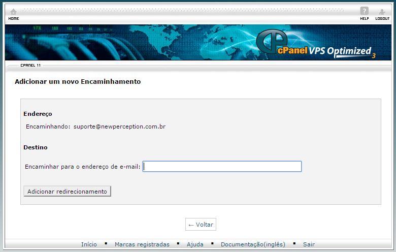 receberá a cópia dos e-mails no campo Destino(como