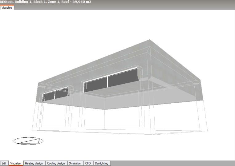 23 Janela DesignBuilder, Elementos de construção do teto do modelo BEStest 900FF Concluídas as fases de construção do