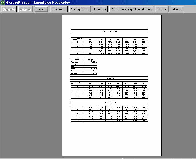 O Excel apresenta uma nova janela onde é possível visualizar o que vai ser impresso.