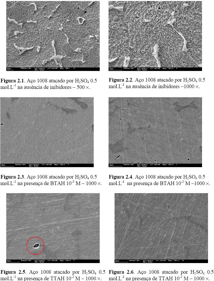 Análise morfológica da superfície, por microscopia eletrônica de varredura Nas Fig. 2.1 a 2.