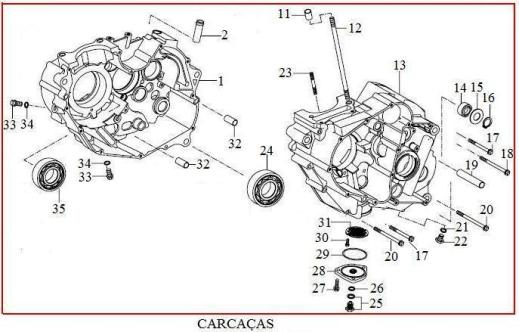 CARCAÇAS DO MOTOR 1 D151150013 CARCACA DO MOTOR LD 280,50 2 D151150010 UNIAO DO RESPIRO 2,50 4 D159440006 TUBO DE RESPIRO DO MOTOR 11,50 11 D154540005 PINO DE ENCAIXE 2,50 12 D159420008 PARAF