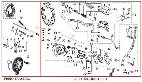 FREIOS 1 D159390016 PORCA CEGA FLANG M14X1.5 16,00 2 D151320027 ARRUELA LISA 14.5x32x3.