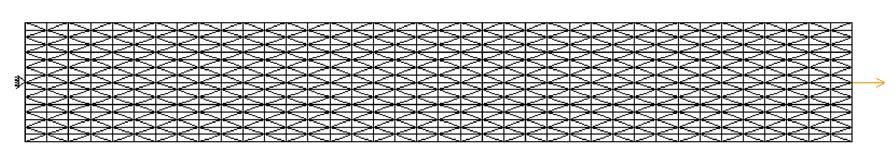 Exemplos 82 Este exemplo foi apresentado por Mazars em artigo no Journal of Engeneering Mechanics (MAZARS (1989)) Figura 5-6 - Geometria do Tirante 5.2.2. Análise A análise do tirante através do modelo de Dano de Mazars foi feita com o uso do método dos elementos finitos.