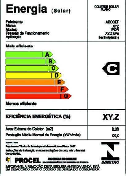 Etiqueta de eficiência energética Inmetro - Procel Atenção: ao