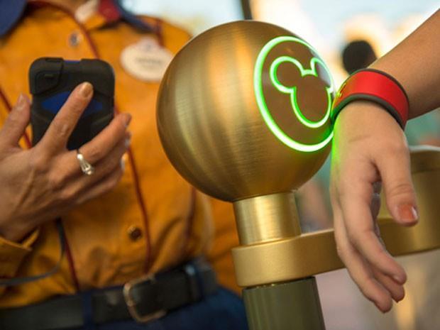 Disney gera polêmicas sobre privacidade A pulseira MagicBand possui uma tecnologia de identificação por radiofrequência, que armazena ingressos os parques temáticos, chave do quarto nos hotéis do