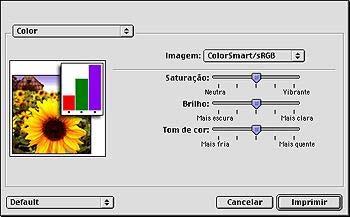 3 Verifique se a opção ColorSmart/sRGB está selecionada na lista suspensa Imagem. 4 Ajuste a Saturação, o Brilho e o Tom de cor para afetar a forma como as cores gerais são impressas.