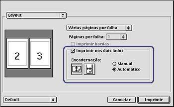 Capítulo 6 3 Escolha uma das seguintes opções: Do começo para o fim: Imprime a primeira página do documento em primeiro lugar. Do fim para o começo: Imprime a primeira página do documento por último.