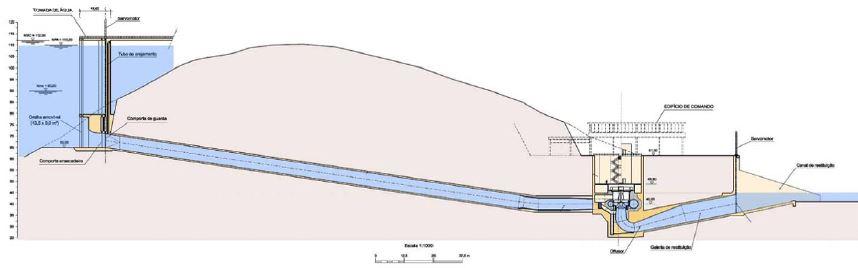 48 Análise Técnica 4.3.4.3. Circuito de Restituição O circuito de restituição começa no tubo de aspiração da turbina, tendo como objetivo restituir os caudais já turbinados.