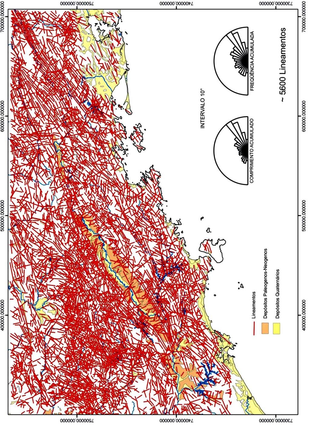 Figura 43: Mapas de lineamentos tectônicos