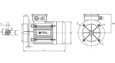 Identificação terminais: CEI 60034-8 Limites de ruido: CEI 60034-9 Limite de Vibrações: CEI 60034-14 MOTOR rpm In RENDIMENTO 4/4 Cos f ARRANQUE Im Tn Bn INÉRCIA PESO MONOFÁSICO kw CV min-1 A % 4/4