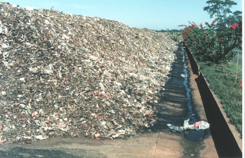 Método natural: a fração orgânica do lixo é levada para um pátio e disposta em pilhas de formato variável (chamadas leiras).
