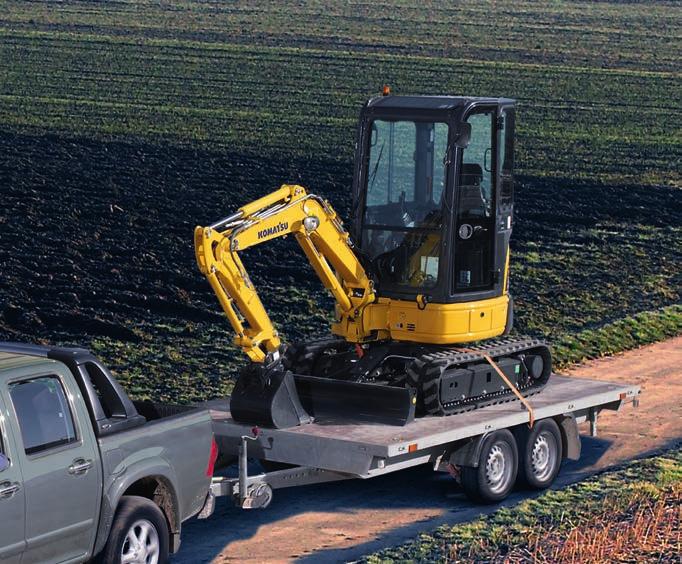 Além disso, o circuito hidráulico auxiliar de 1 / 2 vias permite utilizar uma vasta gama de ferramentas de trabalho, como por exemplo, um martelo, balde articulado, sem-fim, etc.