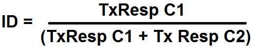 22 O ID foi calculado pela equação (1): (1) onde, TxResp C1 refere-se a média das taxas de respostas das últimas quatro sessões do componente com maior taxa de reforço (Componente 1, VI 10 s) e