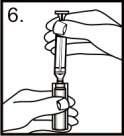 Quando esvaziada, remova a ampola da seringa, mantendo o seu êmbolo puxado (figura 8).