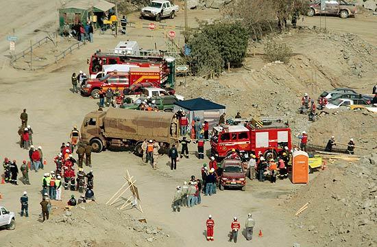 No dia 5 de agosto de 2010, um desmoronamento bloqueou a saída da mina San José, no norte do Chile.