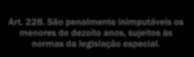 IMPUTABILIDADE GERAL E ESPECIAL CONSTITUIÇÃO Art. 228.