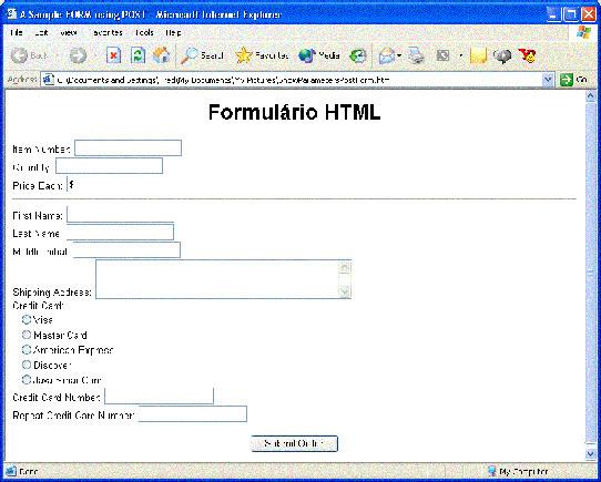 Resposta HTTP inum = 11 qtty = 1 fname = Maria lname = Joao minit = C. G.