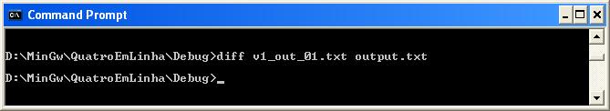 (t01demo.out) com o ficheiro de output de exemplo que tem disponível (neste caso, seria o ficheiro t01.out). Sucesso! O fc não encontrou diferenças.
