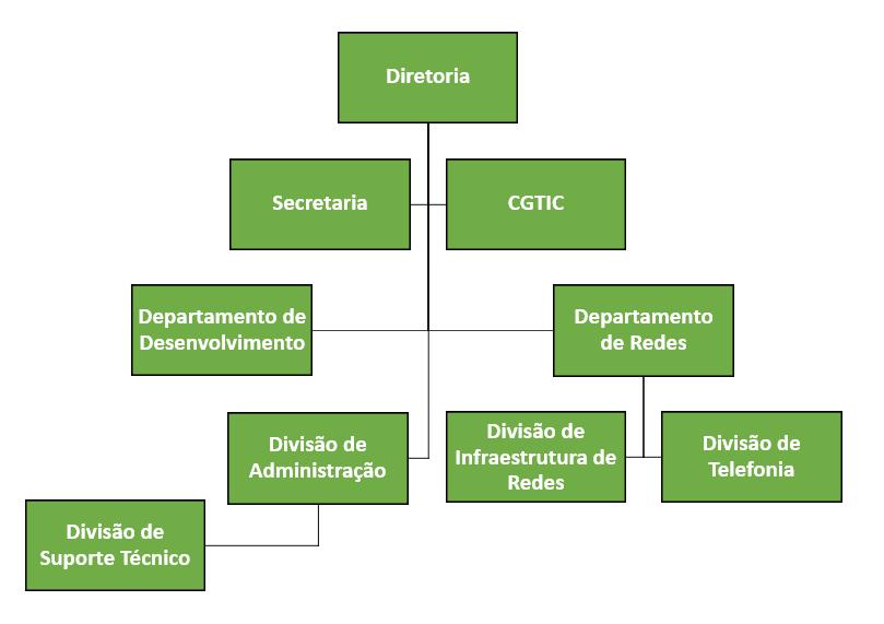 3 ESTRUTURA ORGANIZACIONAL O NTI possui a seguinte estrutura organizacional: CGTIC auxilia o núcleo no estabelecimento de diretrizes para a gestão de TIC.