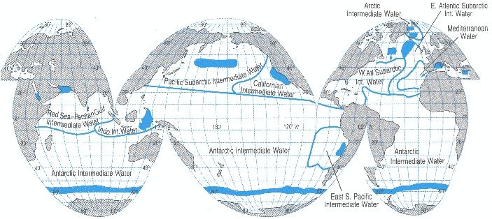 Oceanografia Física Descritiva x Oceanografia Dinâmica Distribuição Horizontal: Massa de Água