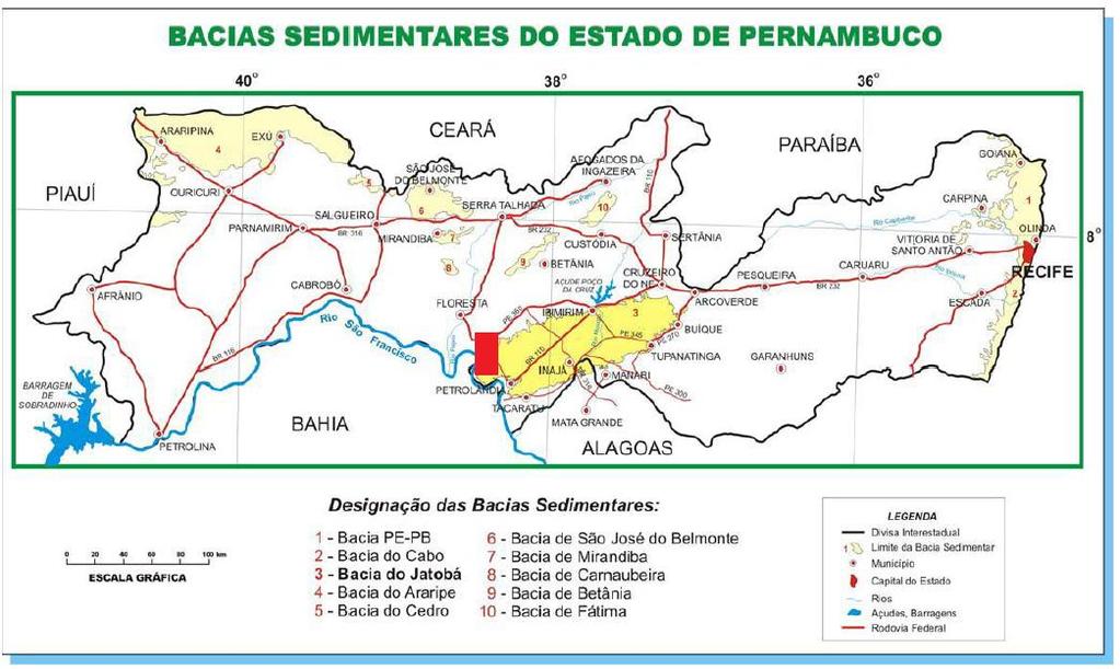 José Diego Dias Veras et al. INTRODUÇÃO A literatura geológica que trata da Bacia do Jatobá é muito limitada.