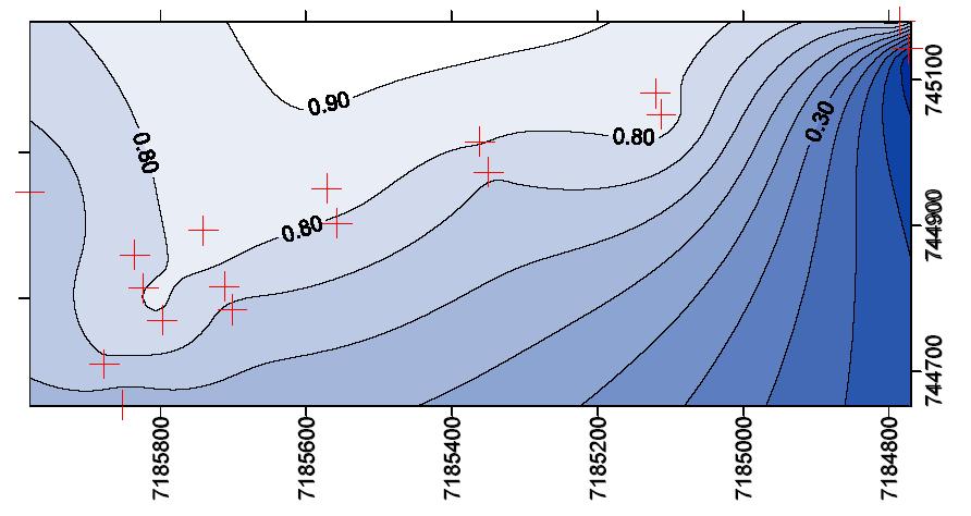correlação linear amostral entre piezômetros do solo saprolítico e MVL1 Figura 42