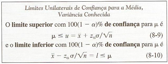 8.2 Intervalo de Confiança para a Média de uma Distribuição Normal, Variância Conhecida 8.2.3