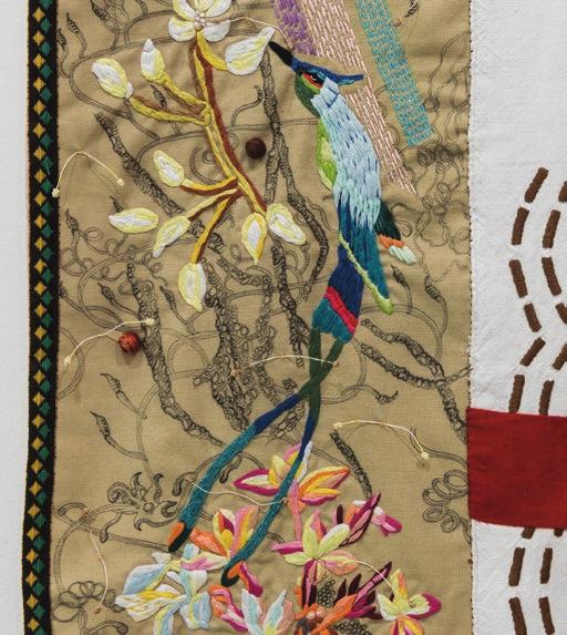 Clasurado, 2016 (detalhe/detail) Bordado sobre tela, desenho em carvão e tecido em crochê Embroidery on