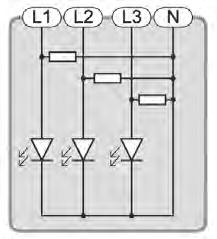 MODUS FICHA Técnica Aparelhagem modular para quadros elétricos Sinalizador DE tensão Trifásico ( 009) Descrição Permite