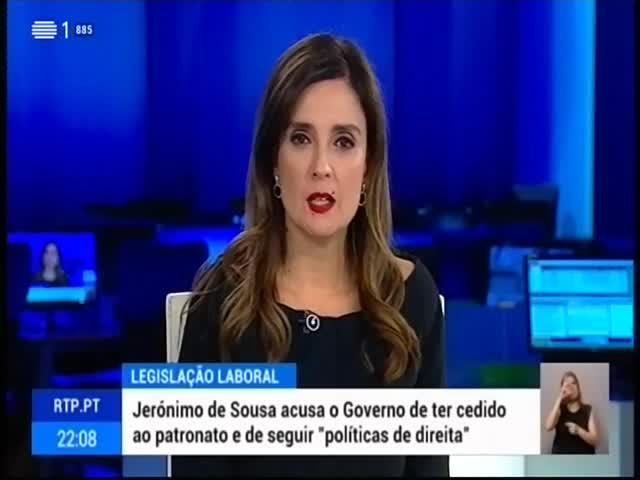 A20 RTP 1 Duração: 00:00:53 OCS: RTP 1 - Telejornal ID: 75783923 07-07-2018 22:08 Jerónimo de Sousa acusa o Governo de ter