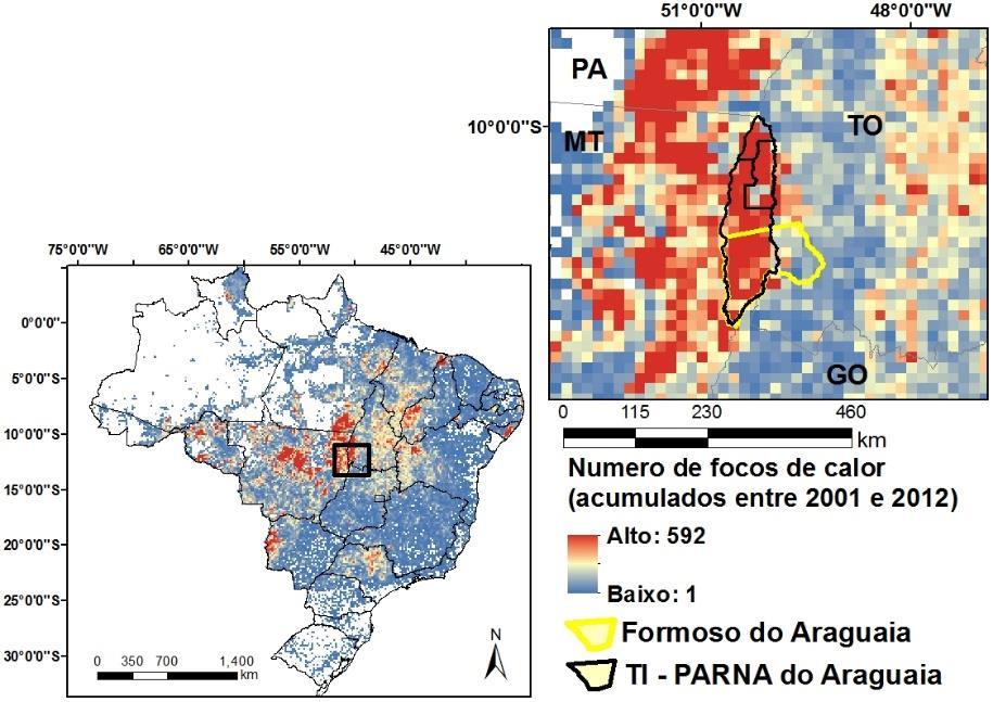 al., 2002). Desde 2013, Formoso do Araguaia foi selecionado com um dos municípios monitorados pelo Cemaden. Figura 1. Localização da área de estudo.