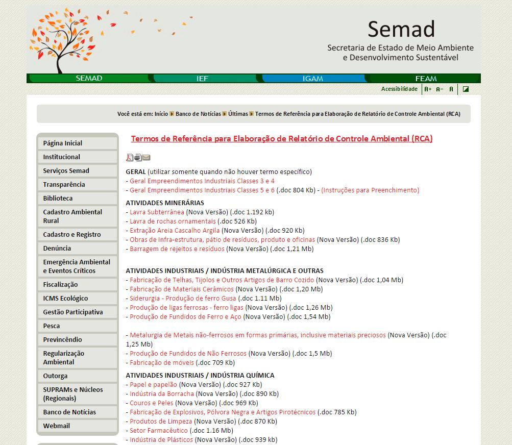 Termo de Referência - TR Procure sempre o TR específico.