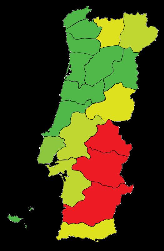 A EFICIÊNCIA ENERGÉTICA NOS EDIFÍCIOS DE HABITAÇÃO Necessidades de energia útil - Arrefecimento kwh/m 2.