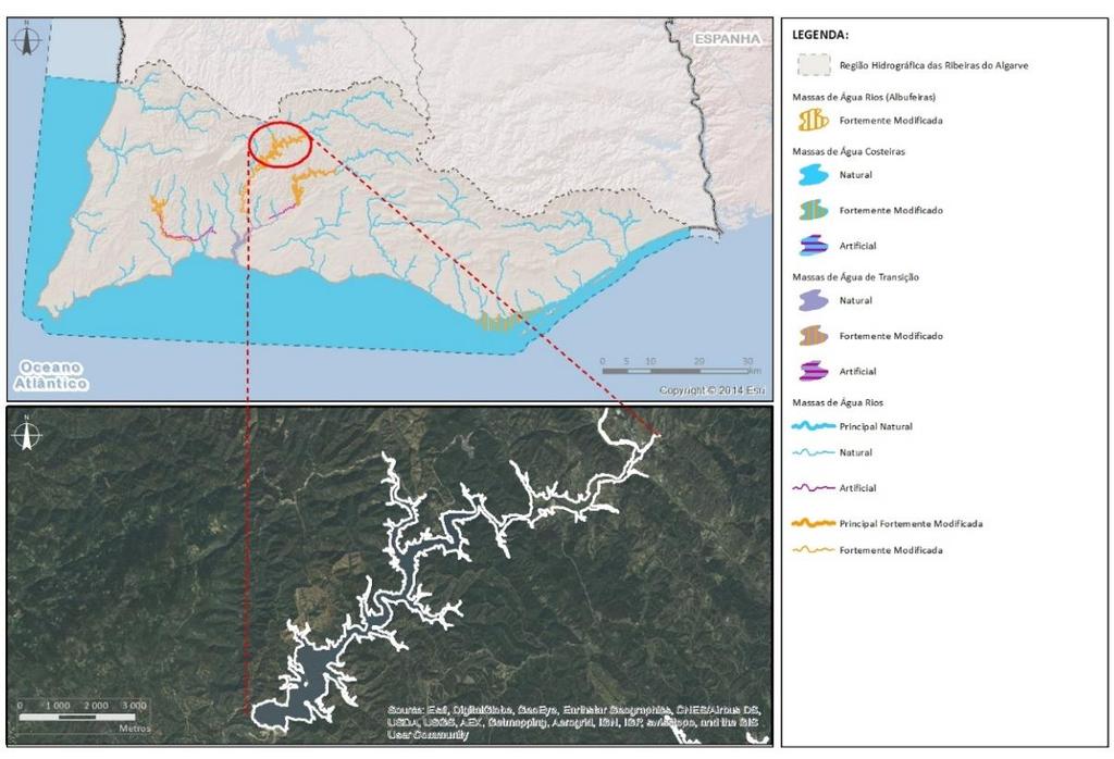 RH8 Região Hidrográfica das Ribeiras do Algarve Ciclo de Planeamento 2016-2021 Identificação e designação de Massas de Água Fortemente Modificadas Código: PT08RDA1663B Categoria: Rio (albufeira)