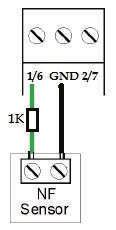 8 Este modo de ligação detecta se o fio do sensor foi colocado em curto-circuito.
