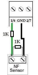 4 CONFIGURAÇÃO 3' - Zona simples, com resistor de final de linha, detecção de tamper