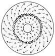 Como mostra a ilustração abaixo, a rotação do rotor faz com que um movimento circular da água, criando uma pressão negativa em torno do rotor.