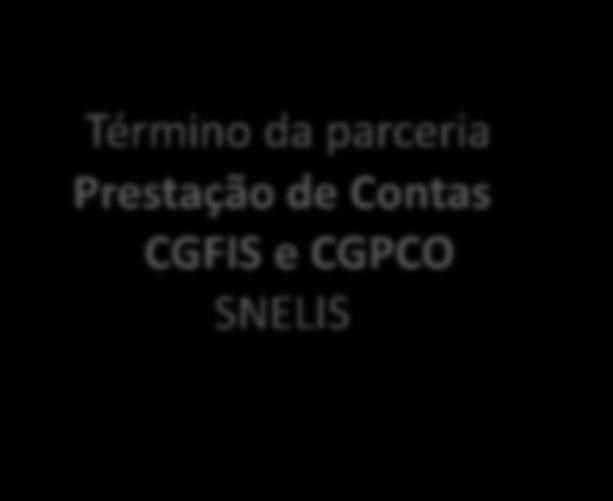 Término da parceria Prestação de Contas CGFIS e CGPCO SNELIS
