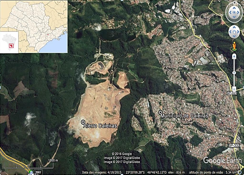 Figura 1 Localização do Aterro Sanitário Caieiras fonte: Acervo pessoal dos autores.