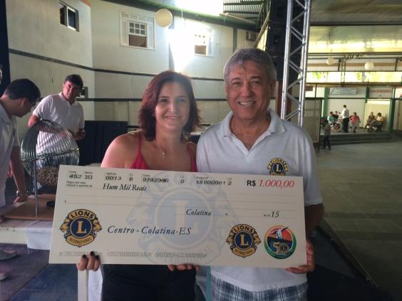 O Lions Clube Colatina Centro realizou no último domingo (12) um grande festival de prêmios. Foram sorteadas cinco cartelas de R$1.000,00,