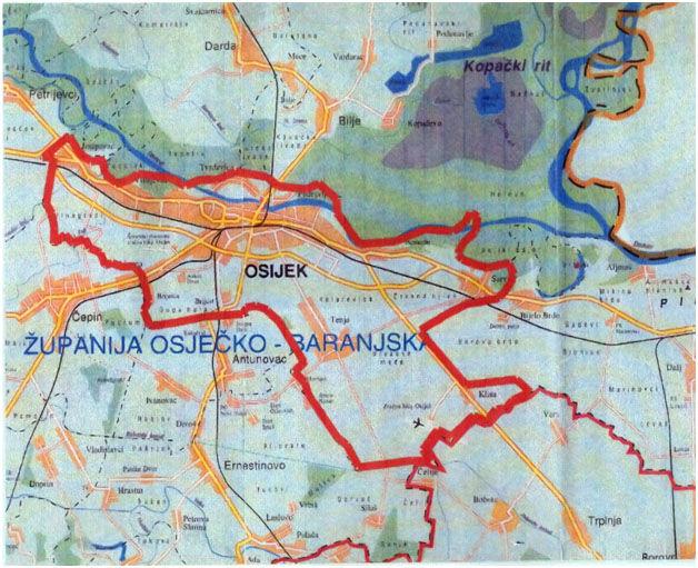 A. PRIKAZ POSTOJEĆEG STA JA A.1. Površina Grad Osijek prostire se na površini od 169,76 km 2.